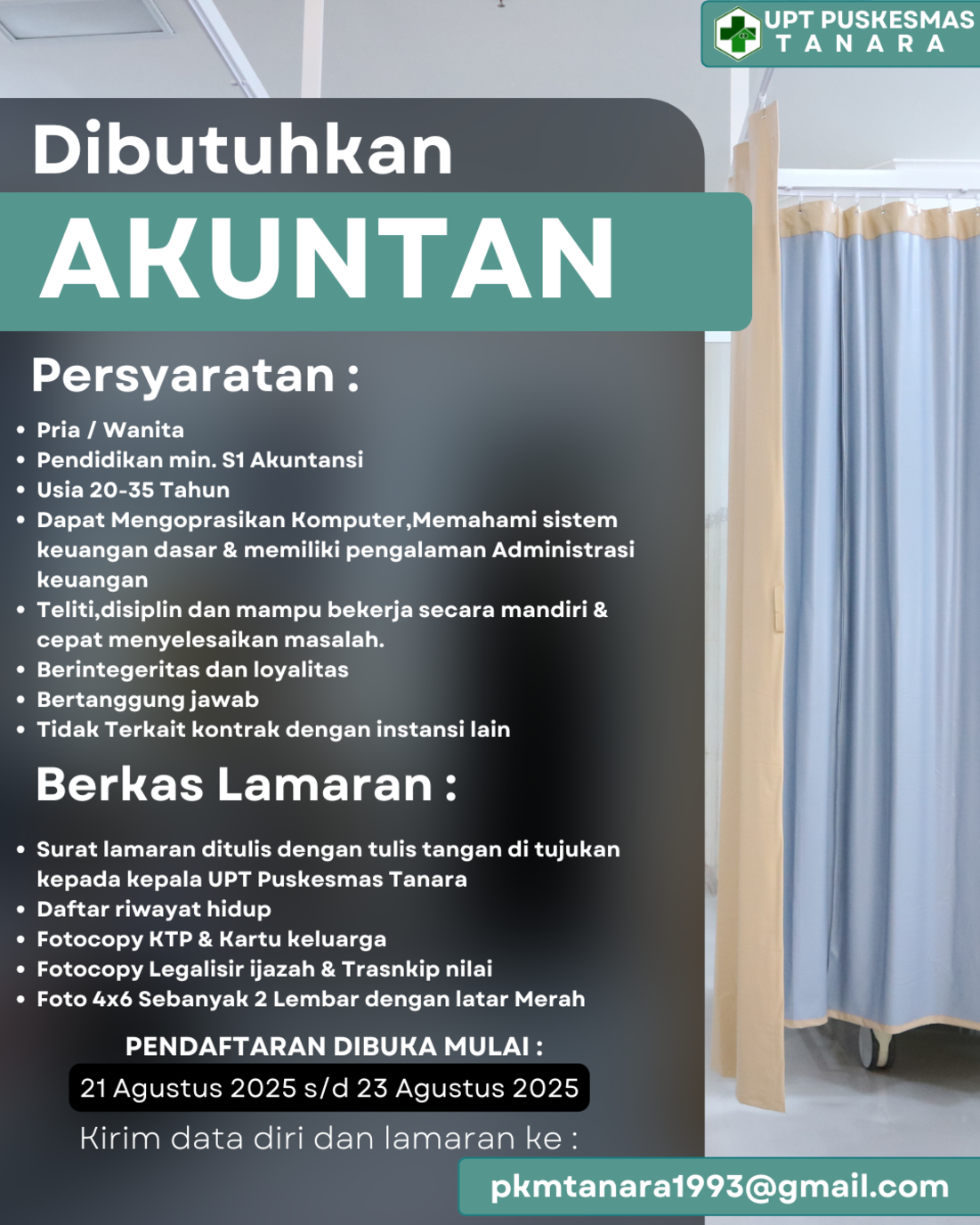 Lowongan Akuntan Untuk UPT Puskesmas Tanara